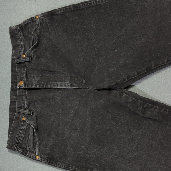 Wrangler Jeans Men's 36x36 Fits 35x35 Black 13MWZ Cowboy Cut Denim Western - Picture 5 of 10